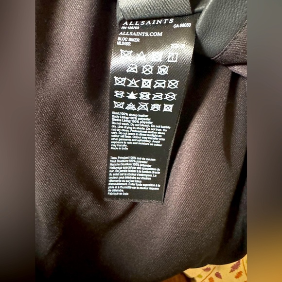 AllSaints Leather Jacket (2020 Fall Collection). Size Medium. Worn appx 2x - Picture 3 of 4